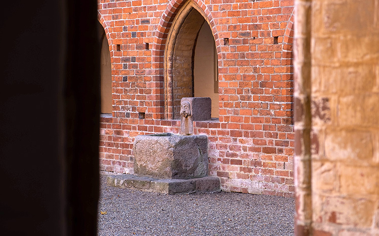 Ribe Kloster - klostergården - brønden